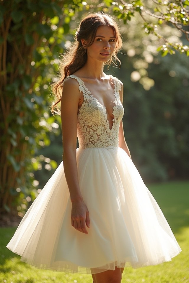 ethereal tea length wedding dresses
