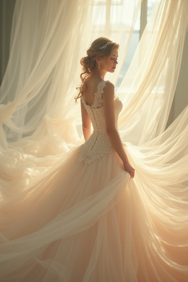 ethereal tulle corset gowns