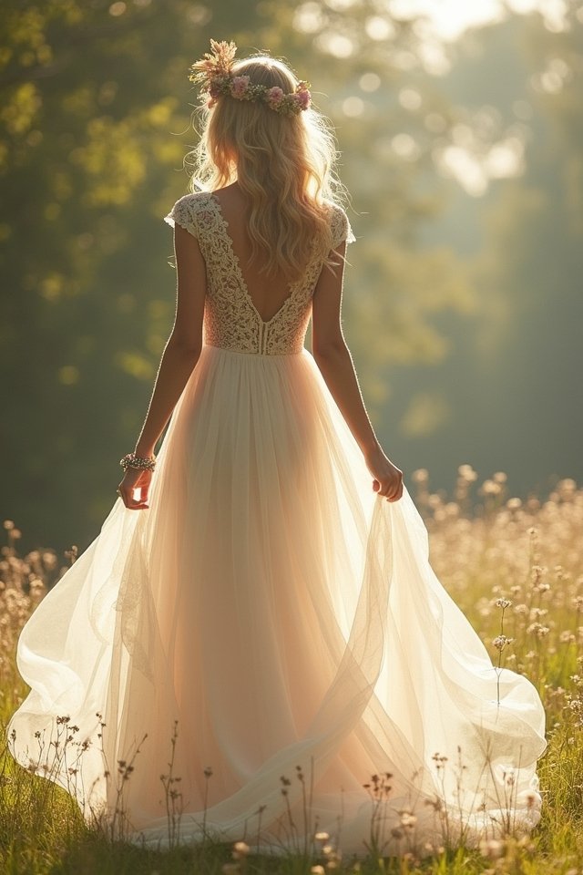ethereal tulle wedding dress