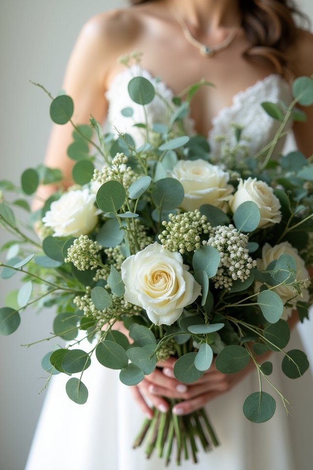 eucalyptus enhances bridal bouquets