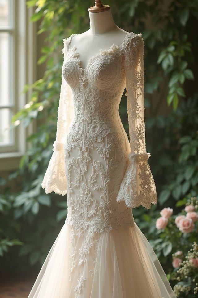 exquisite lace mermaid gown