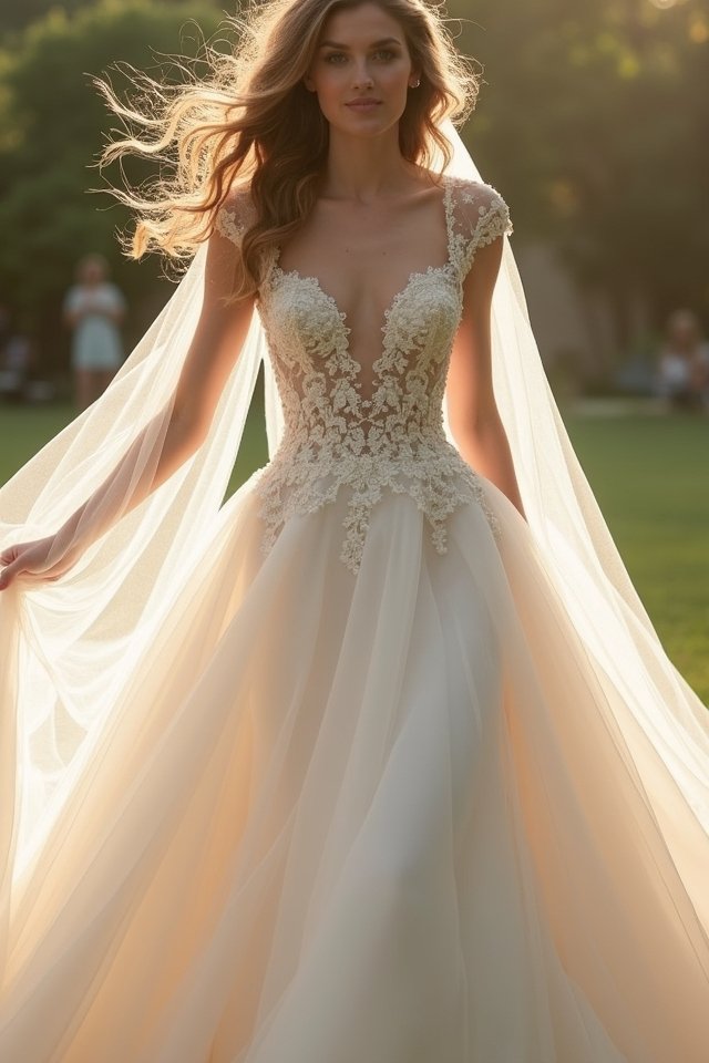 fairy tale sheer sleeve elegance