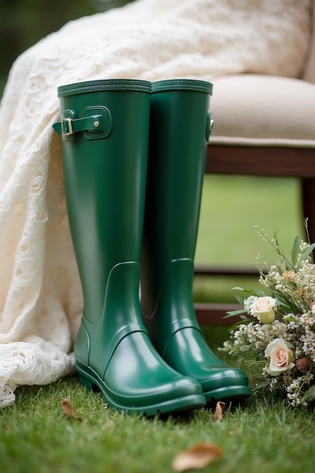 fashionable wedding rain boots