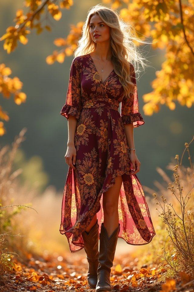 festive printed dress boots