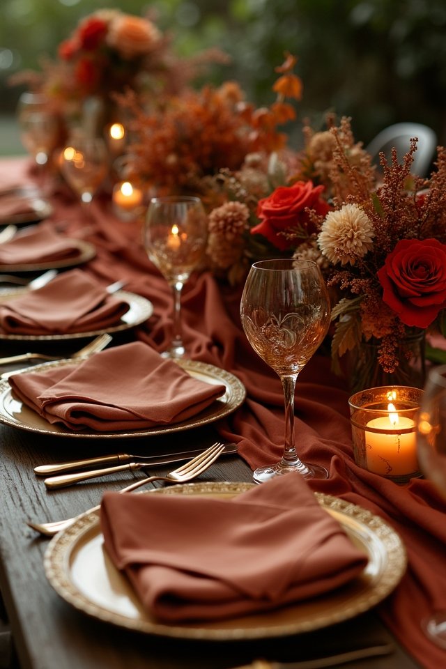 fiery foliage and taupe