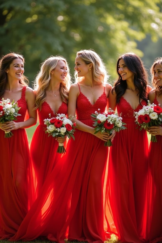 fiery red gown excitement