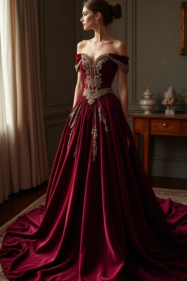 flamboyant luxury velvet dress