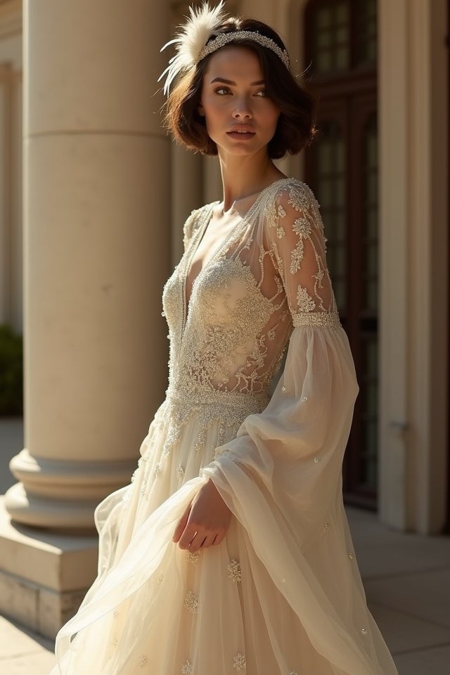 flapper style wedding elegance