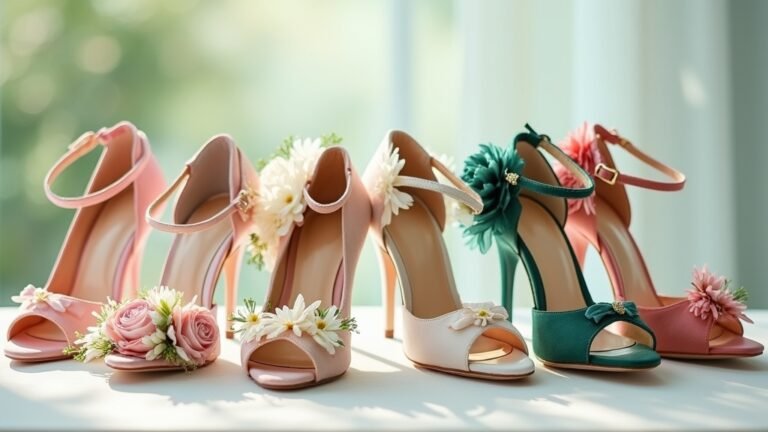 floral accent wedding heels