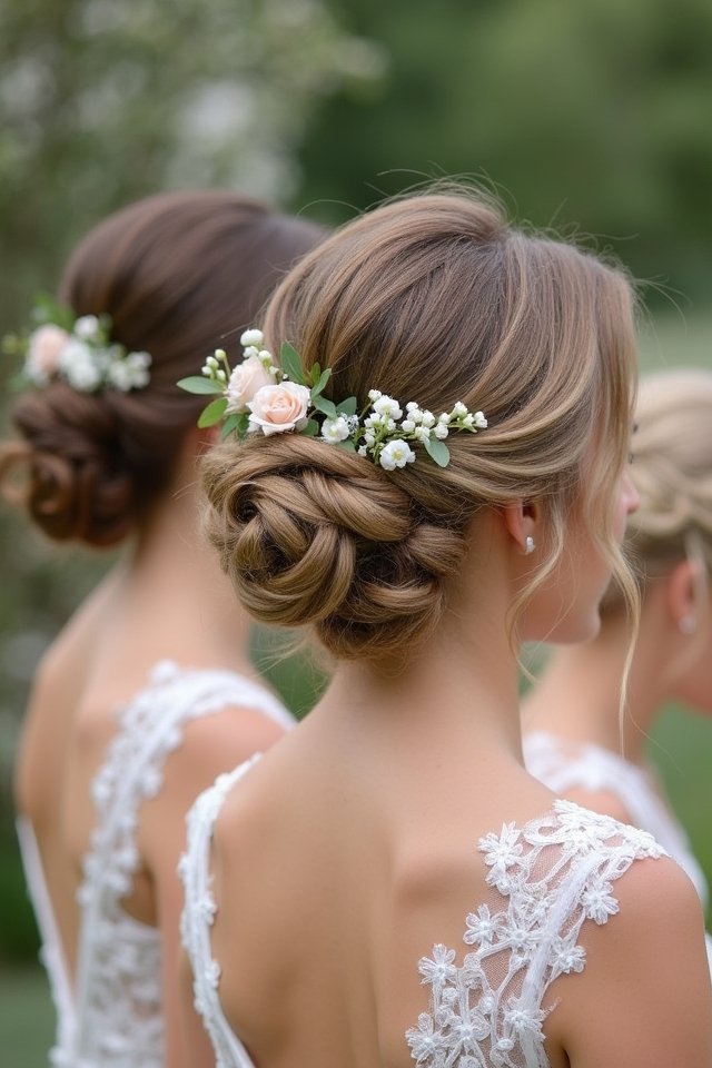 floral accented elegant updo