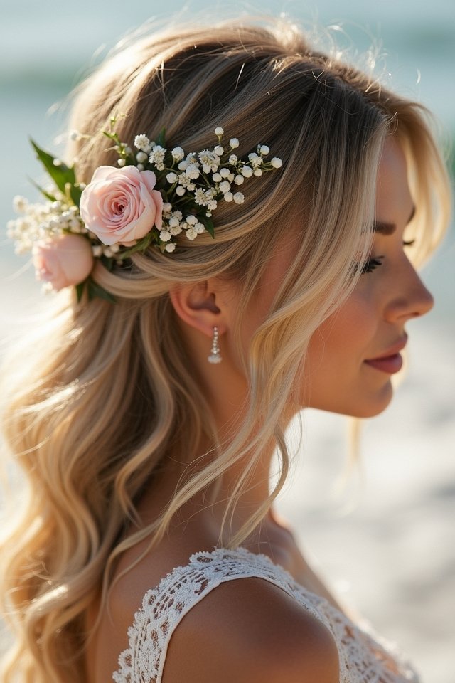 floral accented soft waves