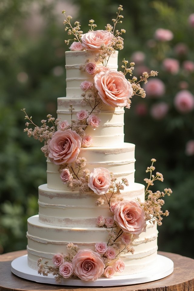 floral cascade cake elegance
