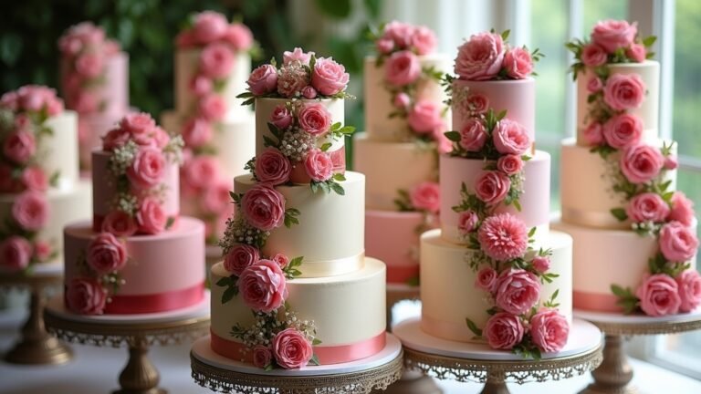 floral cascade wedding cakes