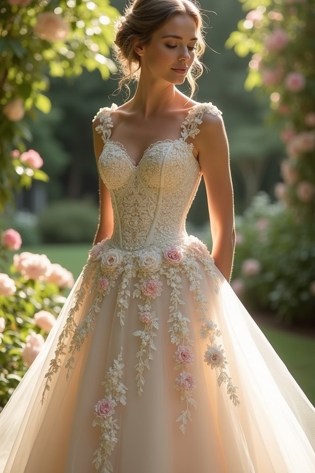 floral corset wedding gown