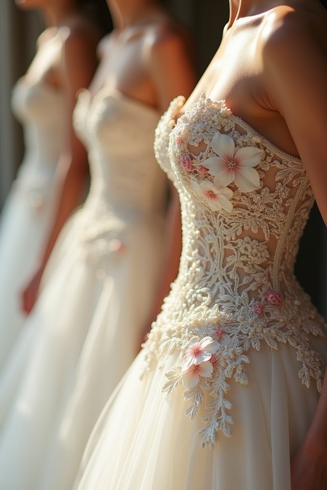 floral corset wedding gown