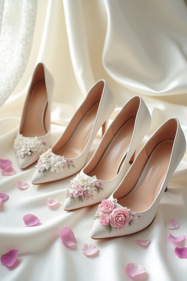 floral embellished statement flats