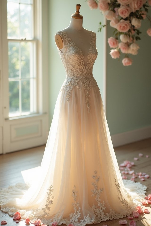 floral embroidery wedding dresses