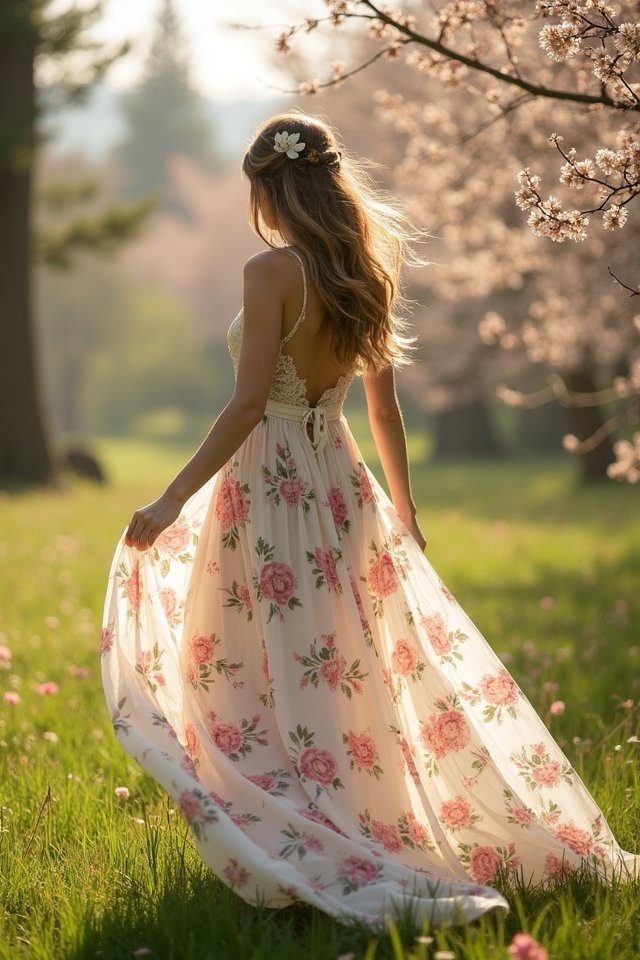 floral flowing maxi dress