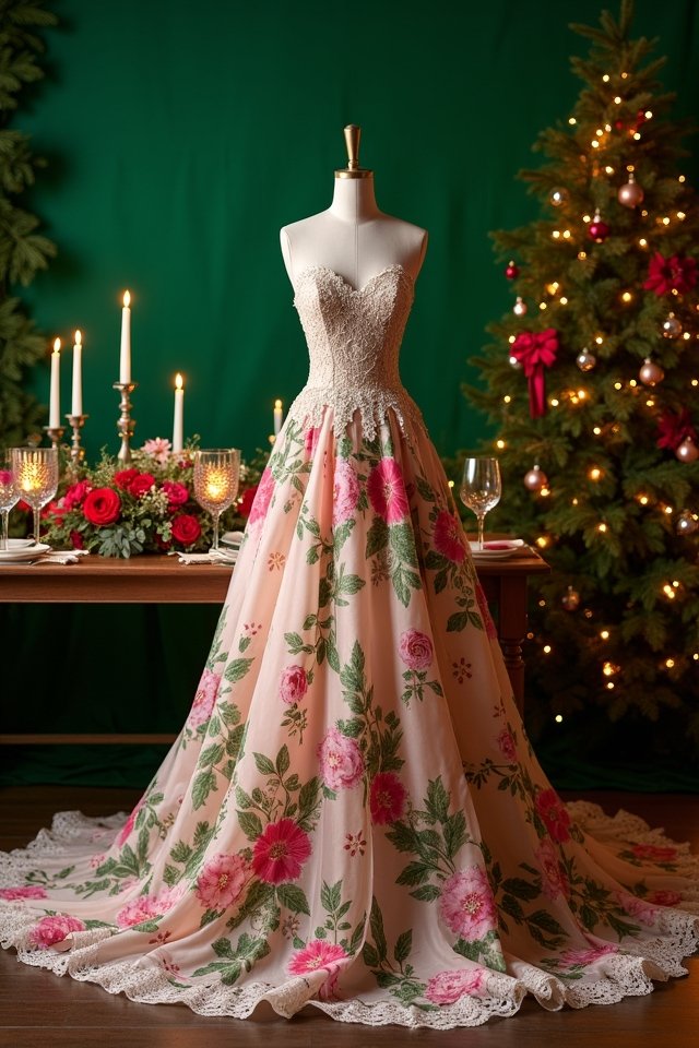 floral gown for christmas