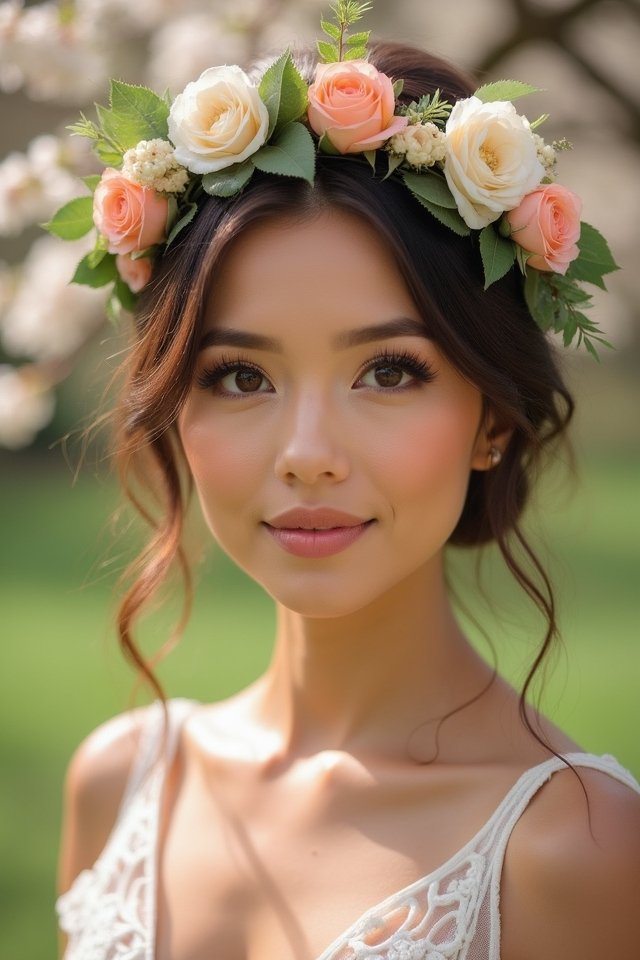 floral inspired wedding makeup accents