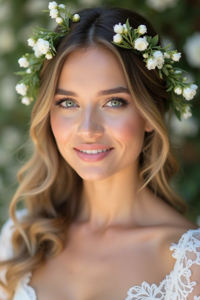 floral inspired wedding makeup elegance