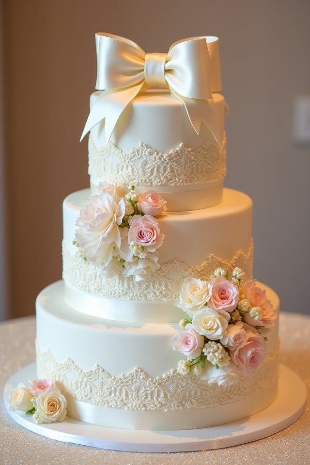 floral lace wedding cake