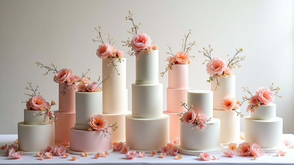 floral minimalist wedding cakes
