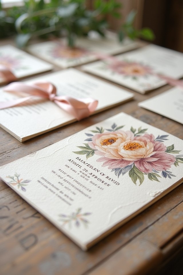 floral motif wedding invitations
