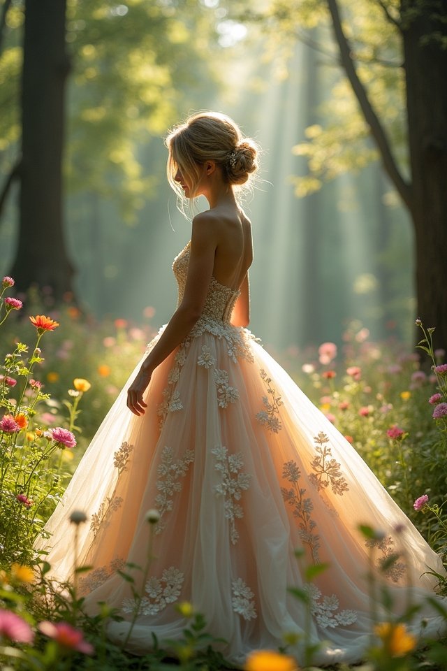 floral romance wedding gown
