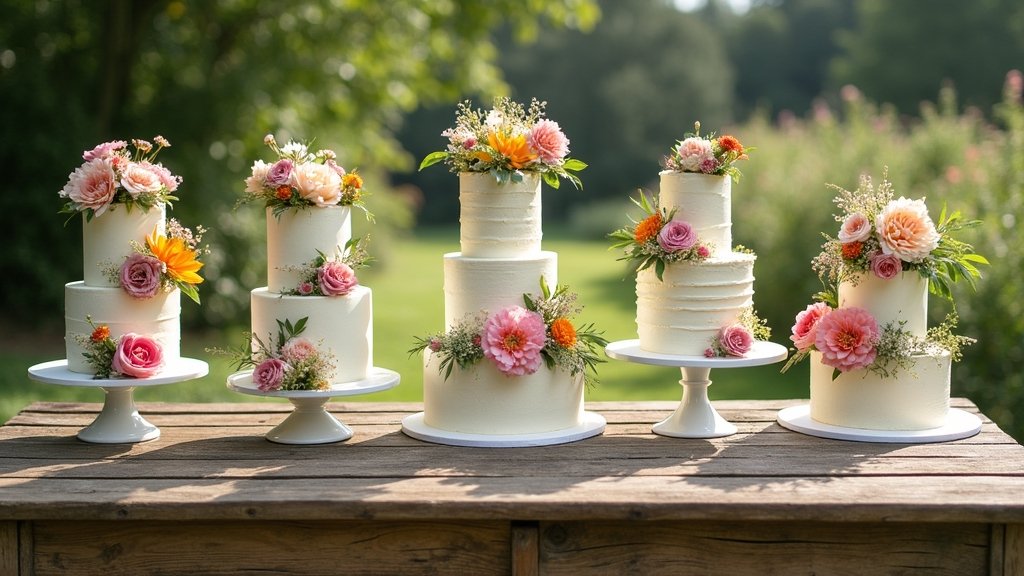 floral rustic wedding cakes