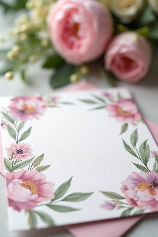 floral watercolor wedding invitations