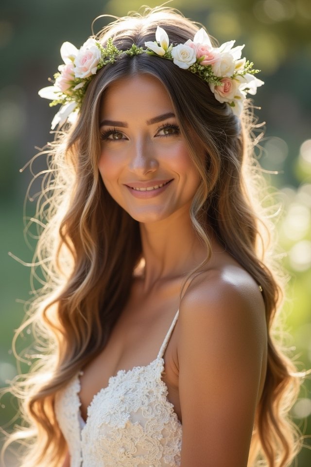 flower hairstyle with blooms
