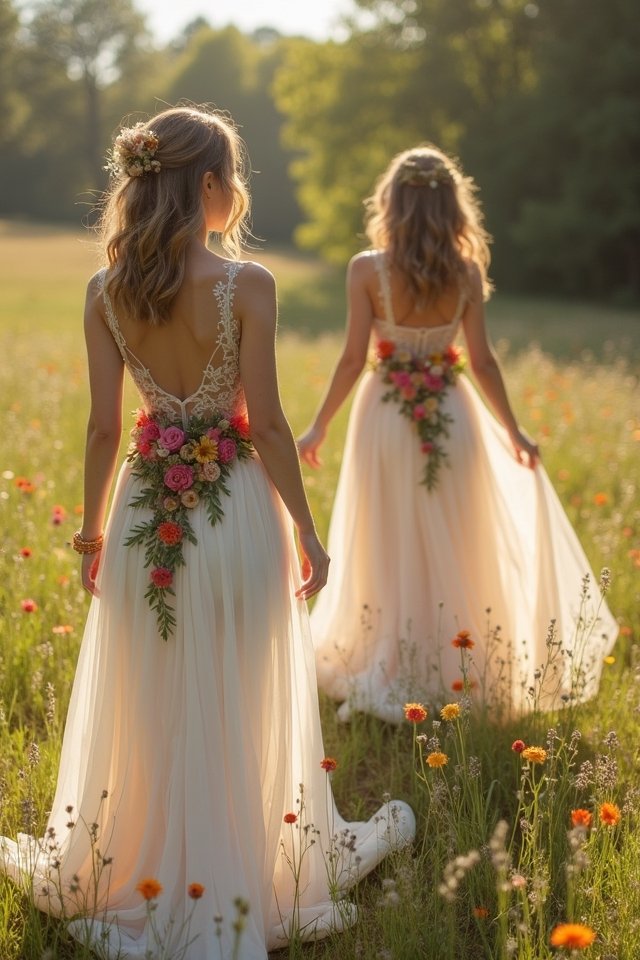 flowing chiffon floral gown