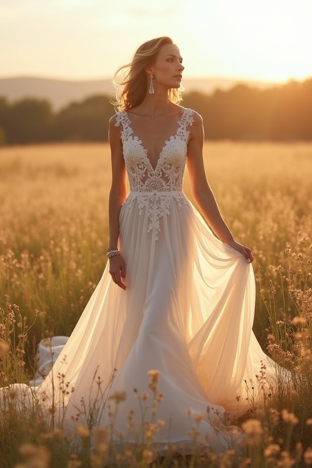 flowing organza bridal gowns