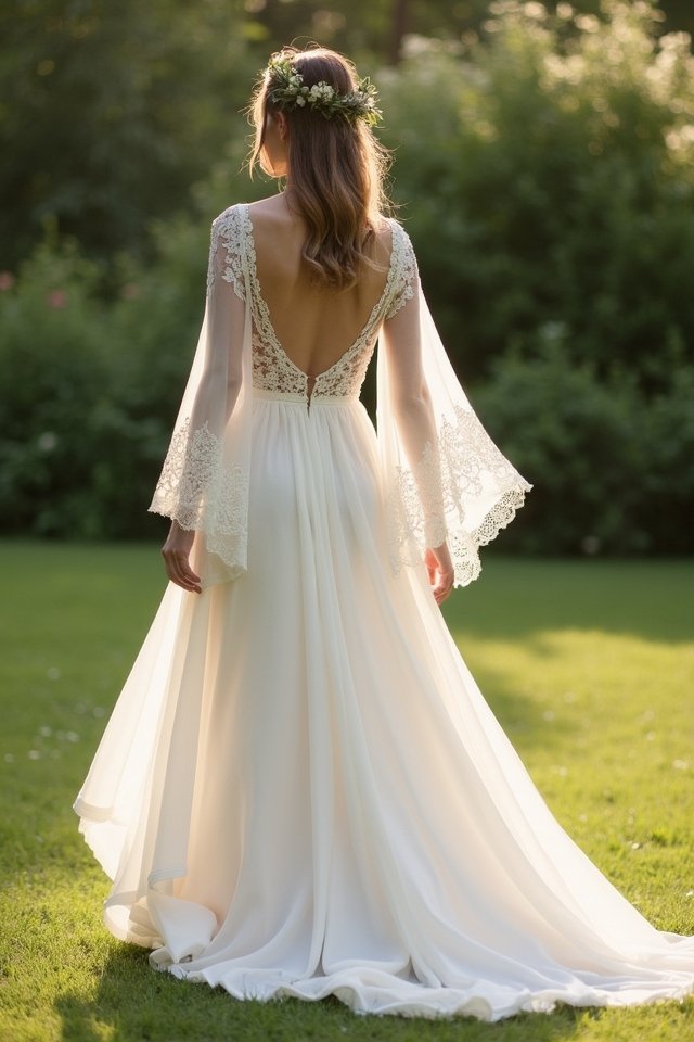 flowy elegant wedding gown