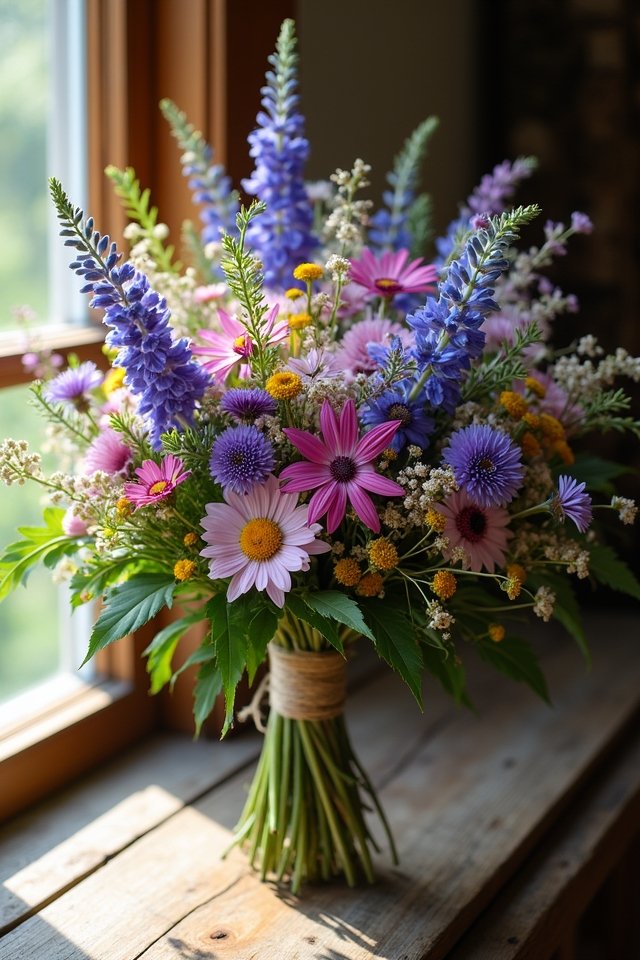 foraged wildflower wedding bouquet
