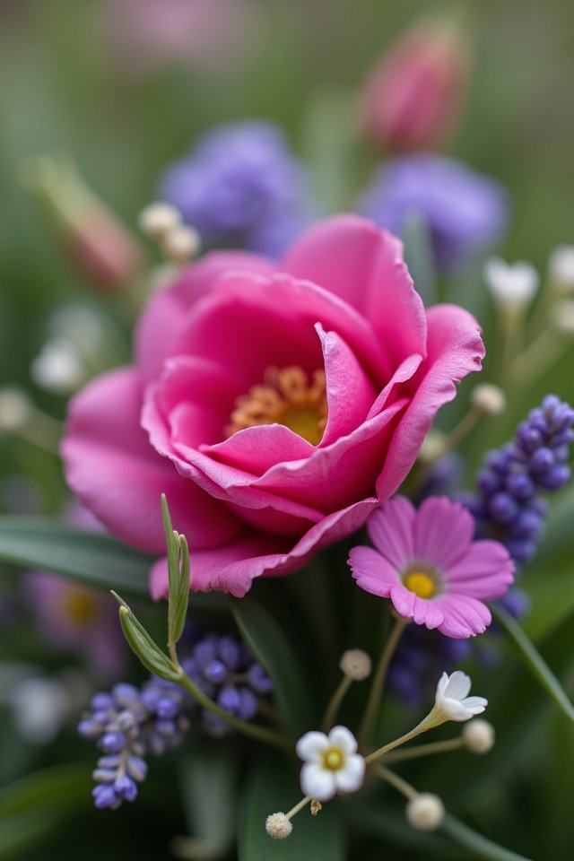 freesias and lavender elegance