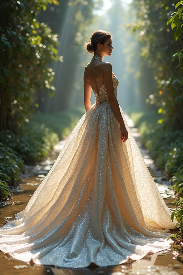 futuristic metallic bridal elegance