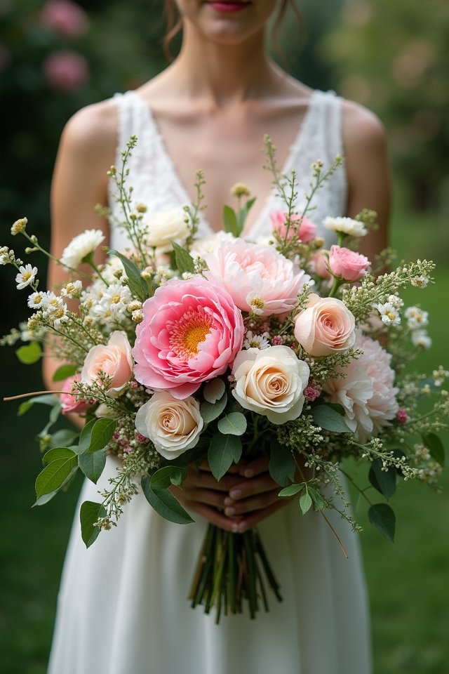 garden bouquet with quince