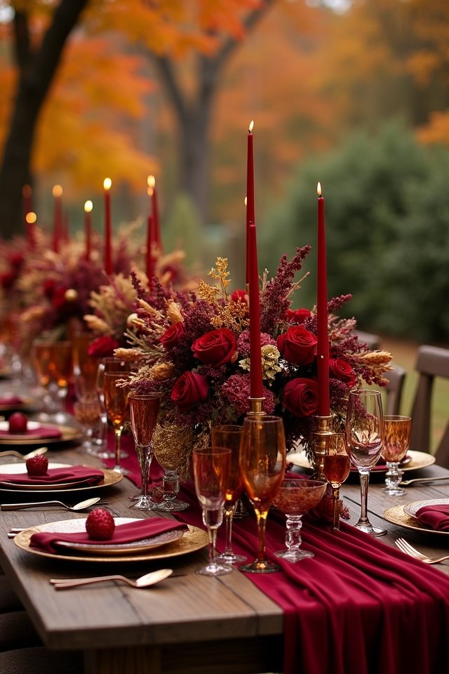 garnet and gold wedding elegance