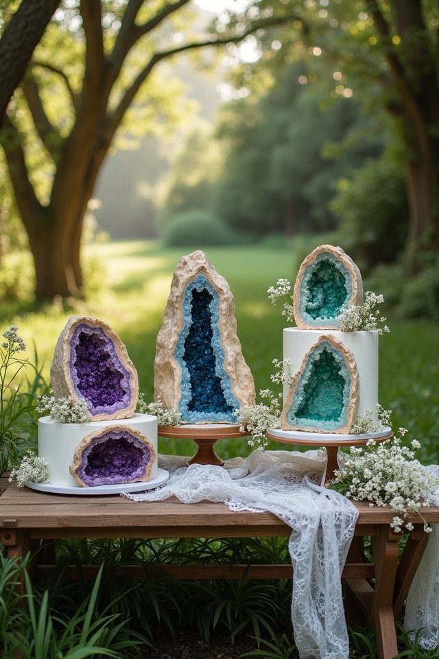 geode inspired wedding cake designs