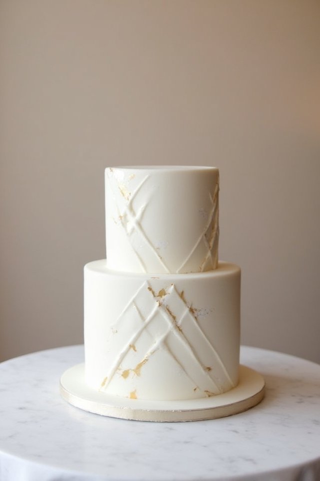 geometric cake with gold