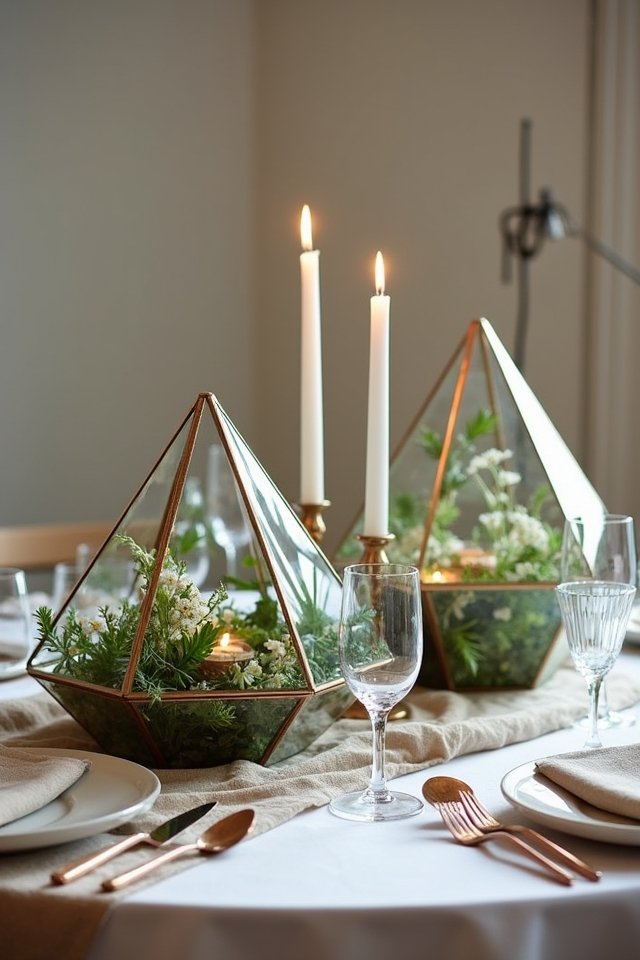 geometric glass terrarium centerpieces