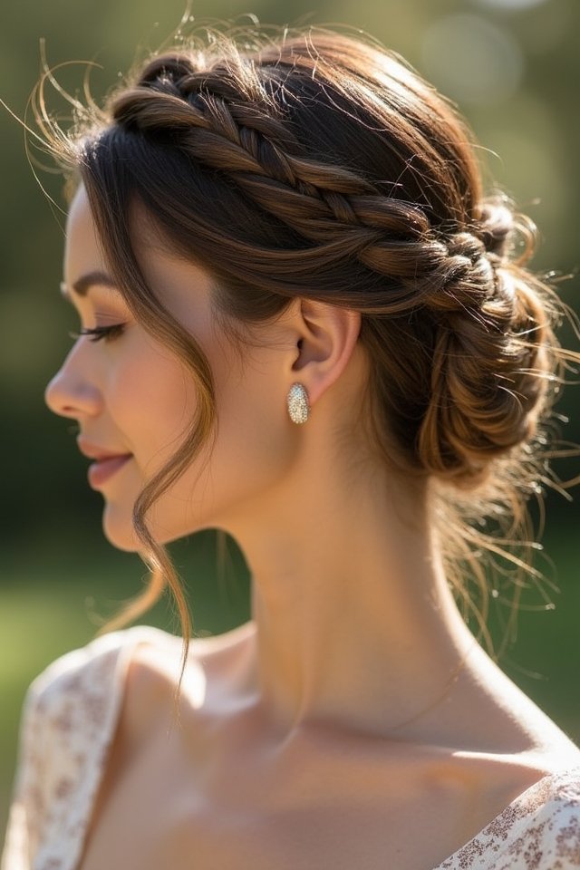 geometric half up braid style