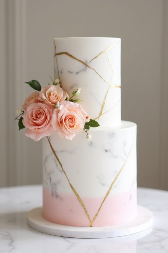 geometric marble cake elegance