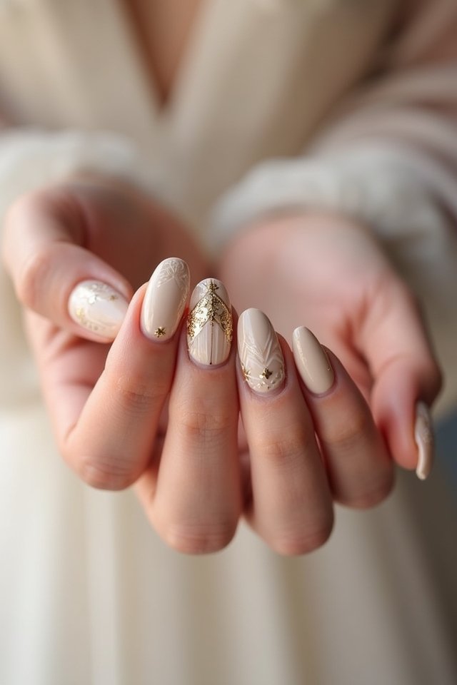 geometric ombre with gold