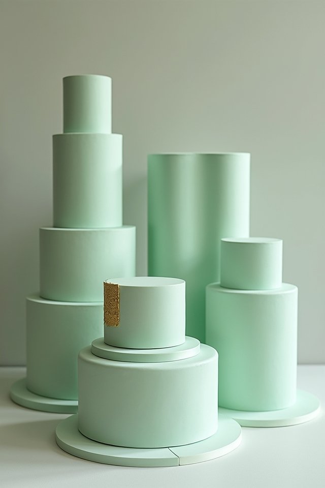 geometric soft green cake