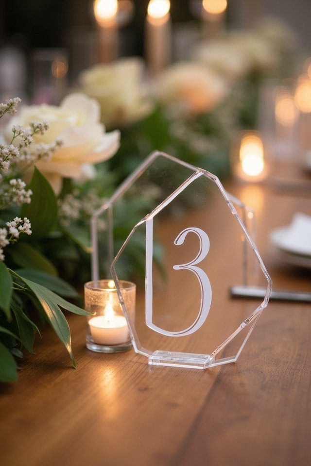 geometric table numbers design
