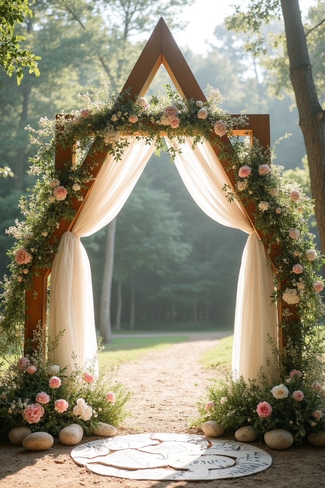geometric wedding altar structure