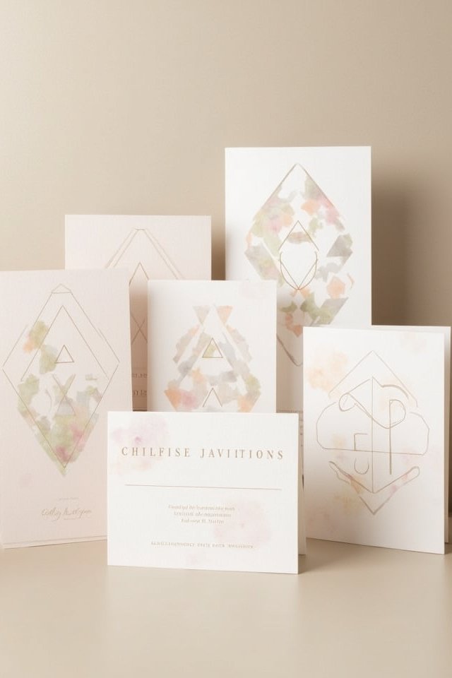 geometric wedding invitation designs
